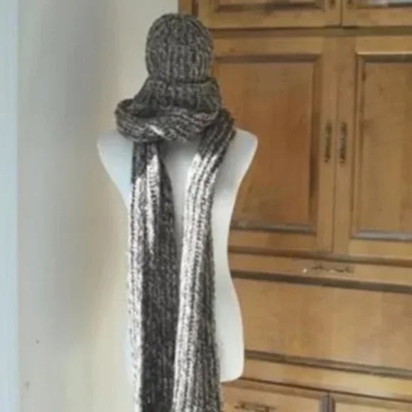 VINTAGE Abercrombie & Fitch scarf hat ski wool set new rare